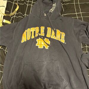 Blue 84 Notre Dame Dark Navy Hoodie with Yellow Lettering